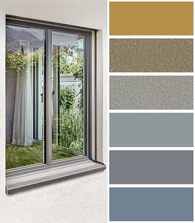 Holz-Metall Fenster, Metall Farben