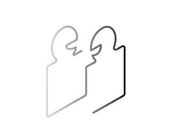 Illustration von Personen, die auf Augenhöhe kommunizieren