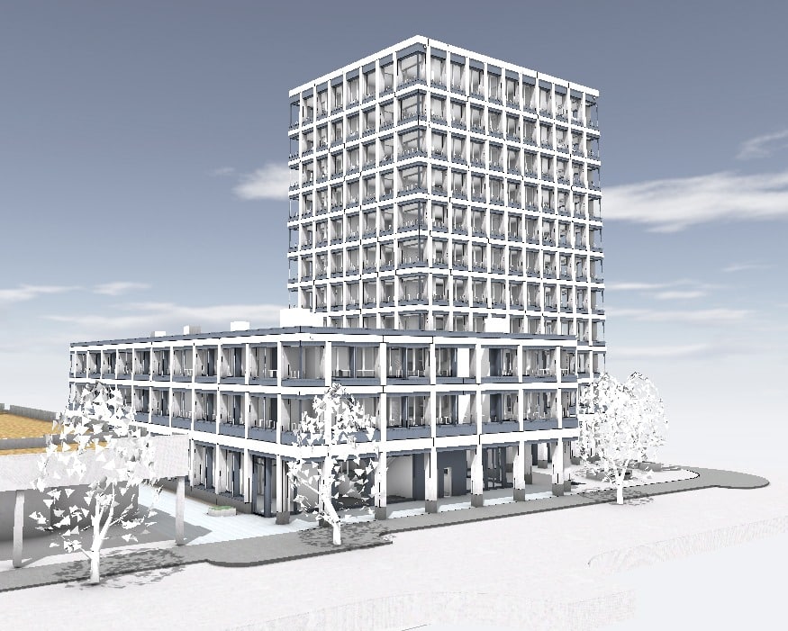 Building Information Modeling: BIM-Modell eines Hochhauses