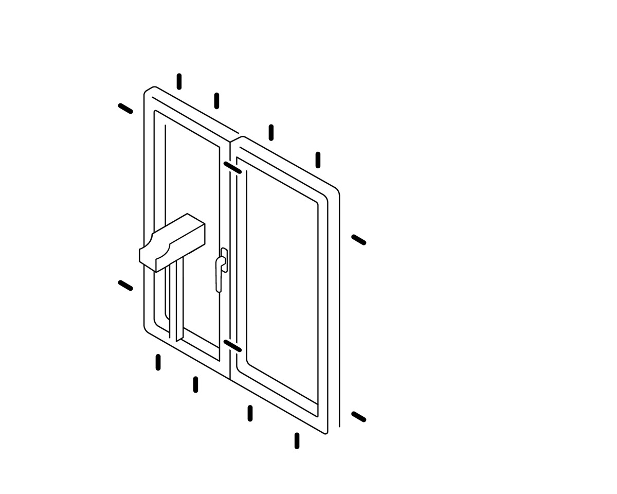 Einbruchschutz: Illustration Einbruchschutzfenster mit Widerstandsklasse RC2