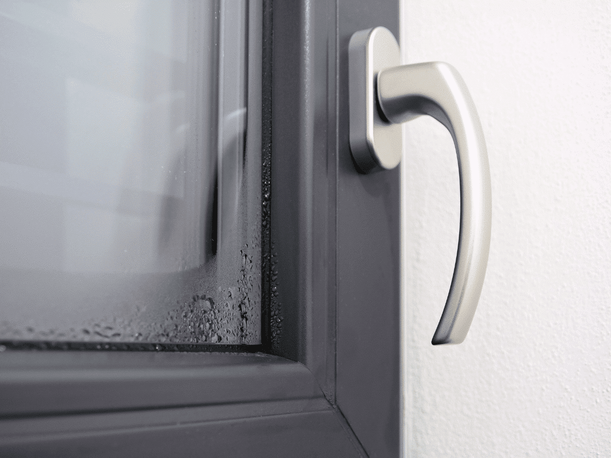 Kondenswasser an der Aussenscheibe: Fenster mit Innenkondensat
