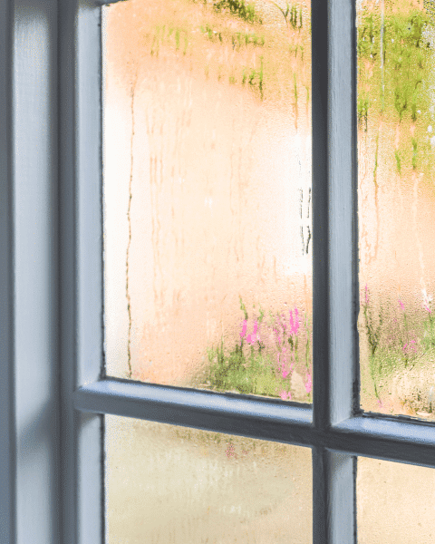 Kondensat am Fenster innen