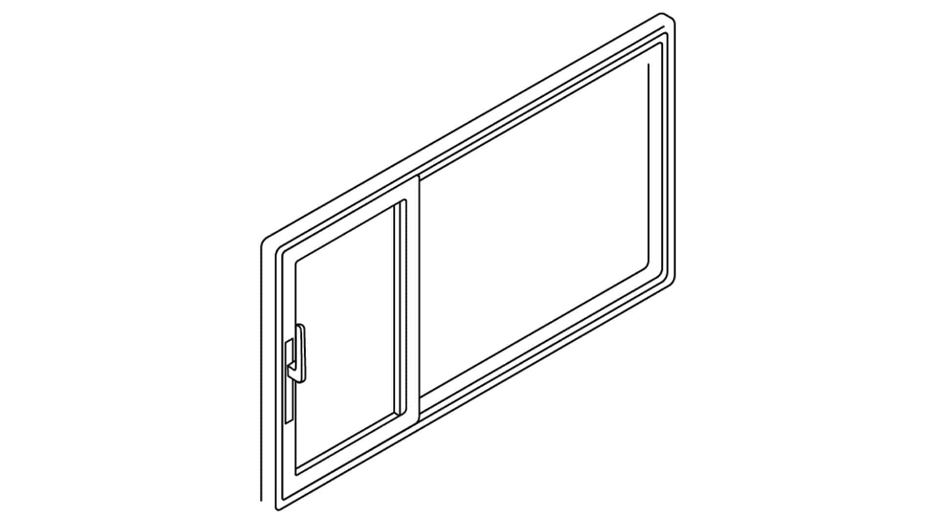 Illustration für Schiebetür Öffnung asymmetrisch links