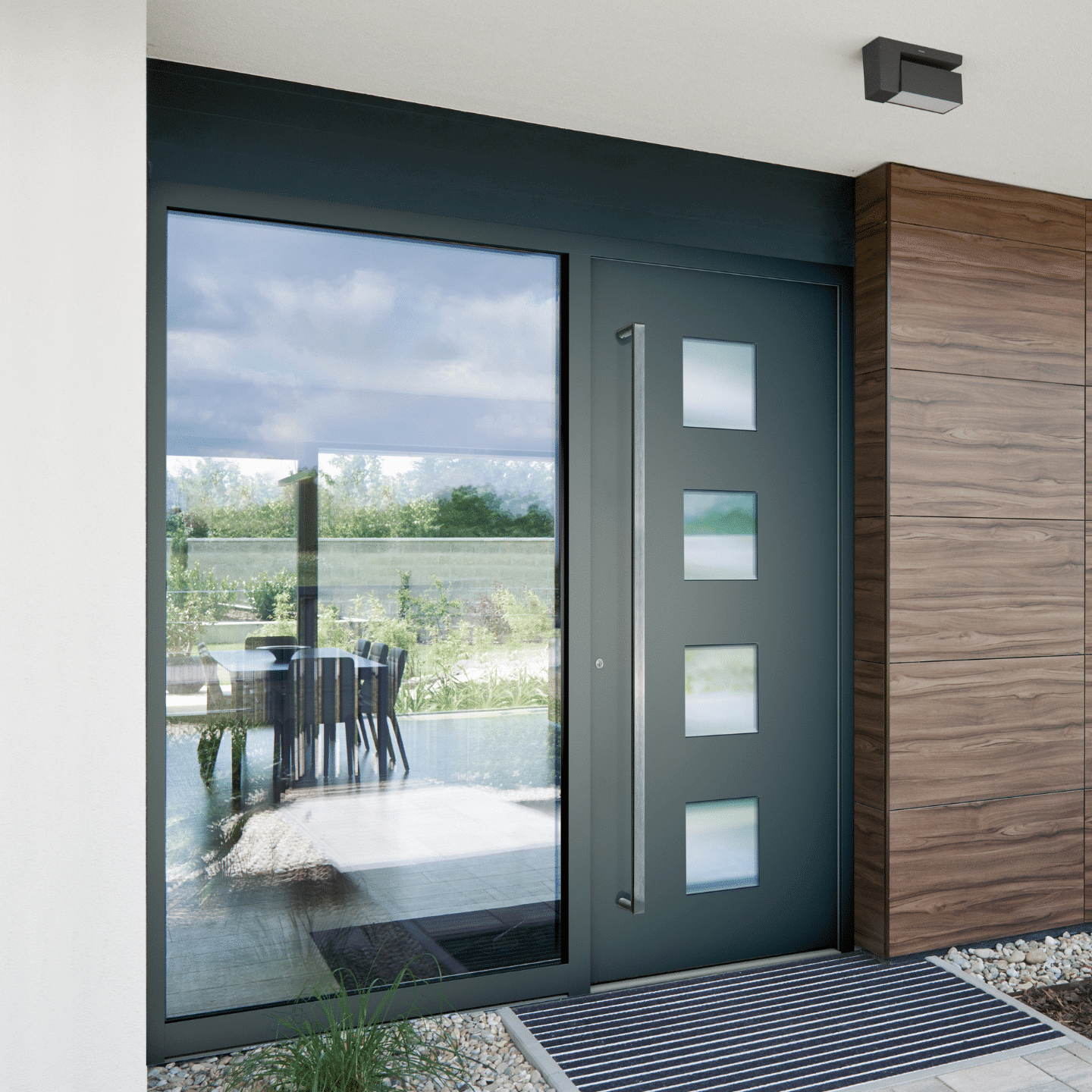 Wohnungseingang mit einer Variante der HT2 Haustüre