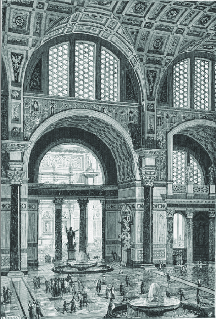 Das Fenster im Wandel der Zeit: Gemälde vom Figidarium vom Römischen Bad in Caracella 217 AD - Zusammenhängende Fensterflächen
