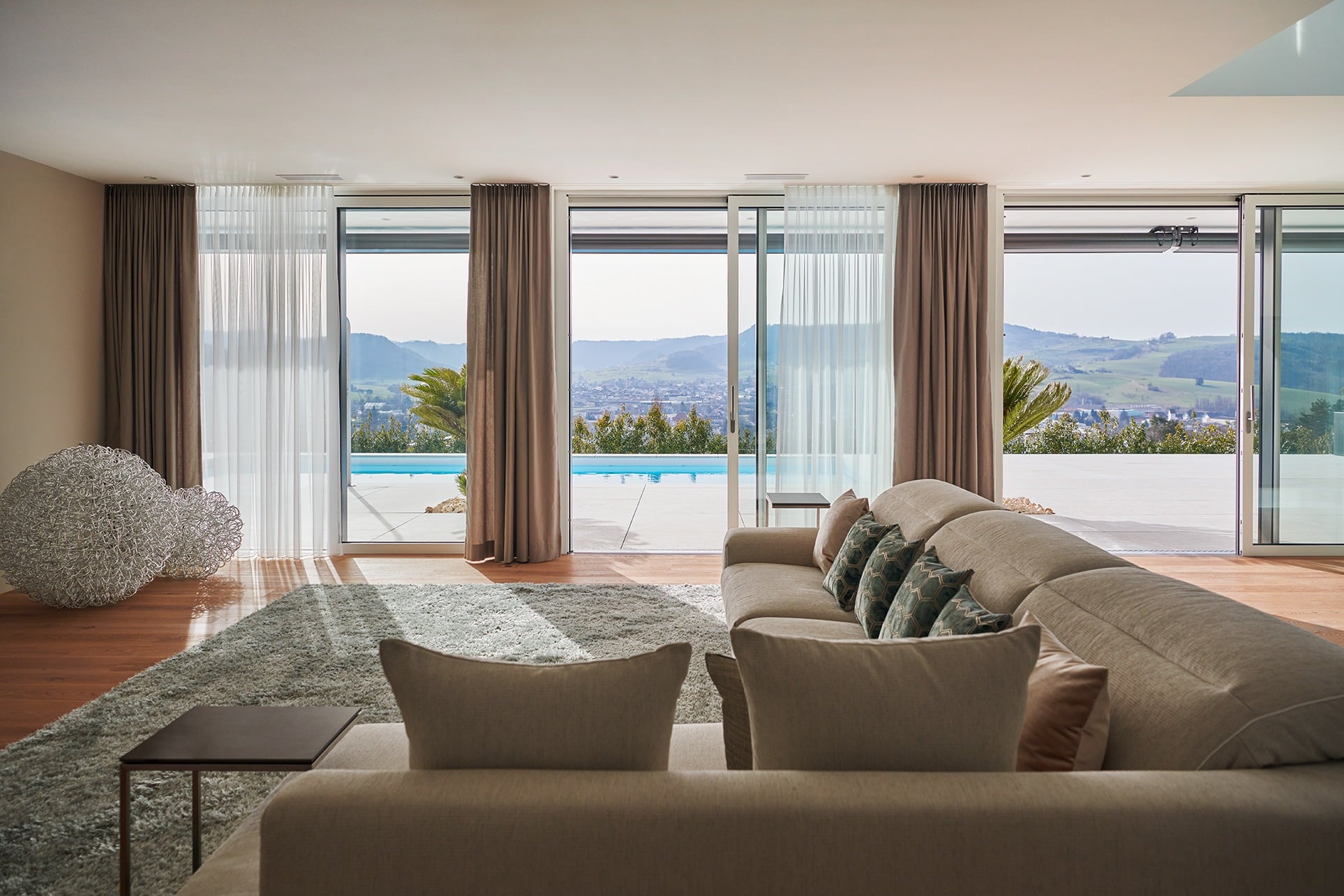 Ausblick vom Wohnzimmer der Villa Frick